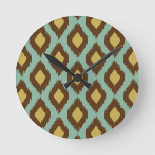 Moderne stammenikat blauw geel modern ronde klok