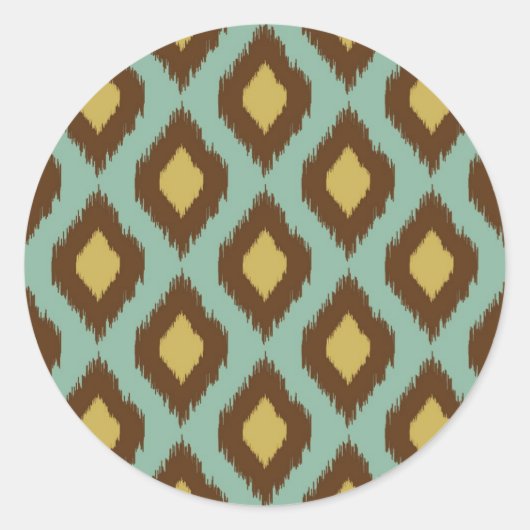 Moderne stammenikat blauw geel modern ronde sticker (Voorkant)