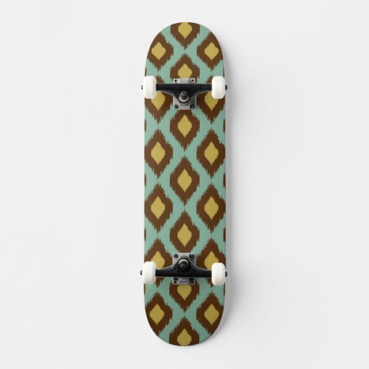 Moderne stammenikat blauw geel modern skateboard (Voorkant)