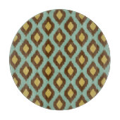 Moderne stammenikat blauw geel modern snijplank (Voorkant)