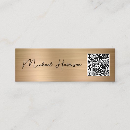 Moderne standaard QR Code Professional Gold Mini Visitekaartje (Voorkant)
