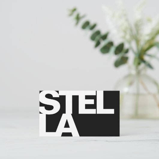 Moderne standaardlettertypesypografie eenvoudig zw visitekaartje (Staand voorkant)