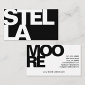 Moderne standaardlettertypesypografie eenvoudig zw visitekaartje (Voorkant / Achterkant)