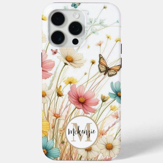Moderne Star Burst Flower Persoonlijk iPhone Case (Achterkant)