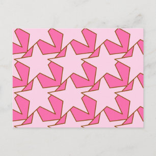Moderne Star Geometric - licht en diep roze Briefkaart