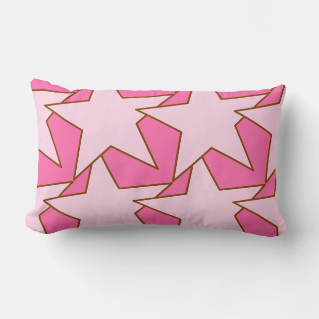 Moderne Star Geometric - licht en diep roze Kussen (Voorkant)