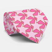 Moderne Star Geometric - licht en diep roze Stropdas (Opgerold)