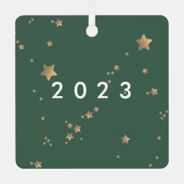 Moderne Star Green White KerstHappy Classic Metalen Ornament