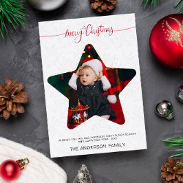 Moderne Star Photo Merry Christmas-Feestdagen Kaart