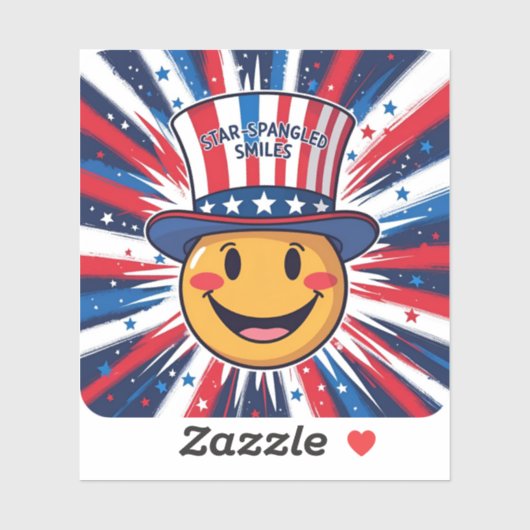 Moderne "Star-Spangled Smiles" Patriottische Smile Sticker (Vel)