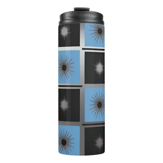 Moderne Starburst & Squares Thermische Tumbler Thermosbeker (Voorkant)