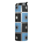 Moderne Starburst & Squares Thermische Tumbler Thermosbeker (Gedraaid links)