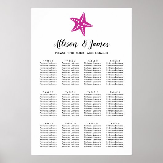 Moderne Startvis Weddenschap Grafiek Fuchsia Pink Poster (Voorkant)