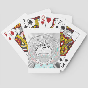 Moderne Stedelijke Asgrijze Flora Abstracte Patroo Pokerkaarten