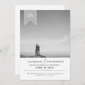 Moderne stedelijke bruiloft uitnodigen foto kaart (Voorkant / Achterkant)