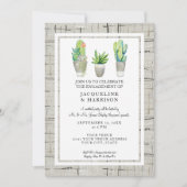 Moderne stedelijke Cactus Succulent Engagement Par Kaart (Voorkant)