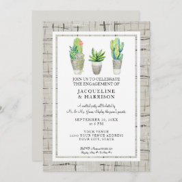 Moderne stedelijke Cactus Succulent Engagement Par Kaart