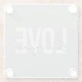 Moderne, stedelijke, eenvoudige, coole design Love Glazen Onderzetter (Achterkant)