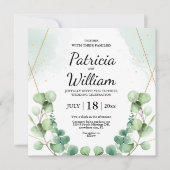 Moderne Stedelijke Eucalyptus Greenery Wedding Par Kaart (Voorkant)