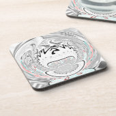 Moderne stedelijke flora patroon onderzetter (Linkerzijde)