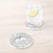 Moderne stedelijke flora patroon zandsteen onderzetter (Zijkant)