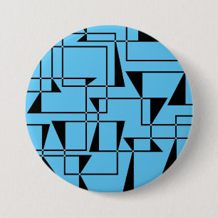 Moderne, stedelijke, gedurfde, coole geometrische ronde button 7,6 cm