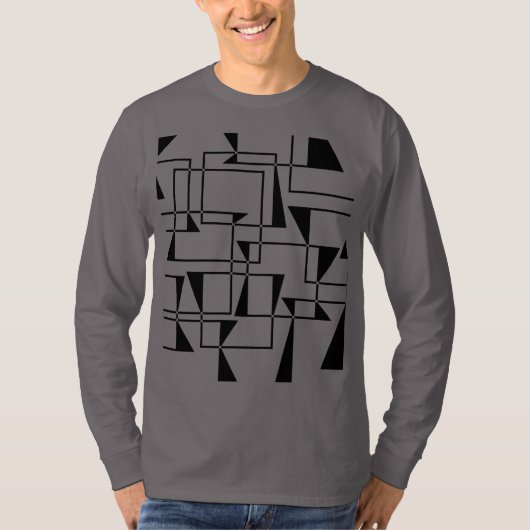 Moderne, stedelijke, gedurfde, coole geometrische  t-shirt (Voorkant)