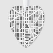 Moderne Stedelijke Kaart Postcode Mijn Hart Leeft Ornament (voorkant)