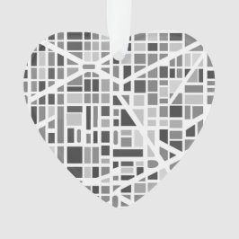 Moderne Stedelijke Kaart Postcode Mijn Hart Leeft  Ornament