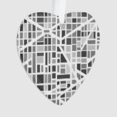 Moderne Stedelijke Kaart Postcode Mijn Hart Leeft Ornament (voorkant)