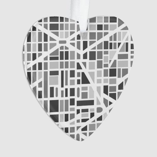 Moderne Stedelijke Kaart Postcode Mijn Hart Leeft  Ornament (voorkant)