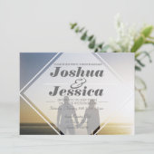 Moderne Stedelijke Overlay | Aangepaste Fototrouwf Kaart (Staand voorkant)