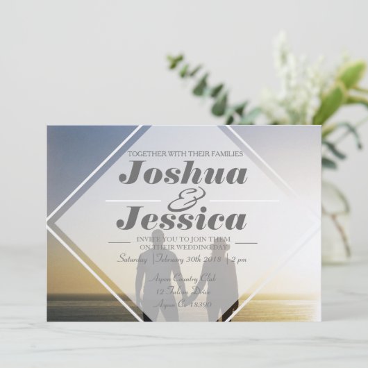 Moderne Stedelijke Overlay | Aangepaste Fototrouwf Kaart (Staand voorkant)