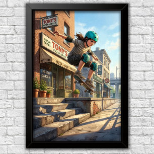 Moderne Stedelijke Skateboard Slaapkamer Muur Post Poster