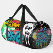 Moderne stedelijke straatkunst graffiti meerkleuri plunjezak (Rechterhoek)