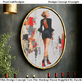 Moderne stedelijke vrouw, rode zool hakken EL3R de Tissuepapier