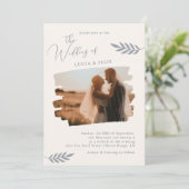 Moderne Steekproefbladeren Noodlijdende Foto Huwel Kaart (Staand voorkant)