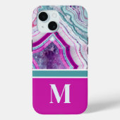 Moderne Steen Initiaal Monogram Case-Mate iPhone Case (Achterkant)