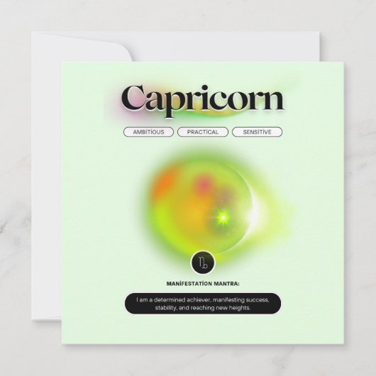 Moderne Steenbok Sterrenbeeld Quote Aarde Element Kaart (Voorkant)