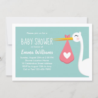 Moderne, stekelstaartwater baby Shower Invitations Kaart