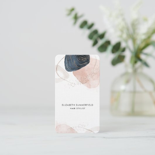 Moderne Stenen Marmeren Haar Stylist Custom Visitekaartje (Staand voorkant)