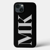 Moderne stenen minimalistische initialen Case-Mate iPhone case (Achterkant)