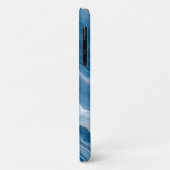 Moderne stenen stoffige blauwe marmer Case-Mate iPhone case (Achterkant/links)