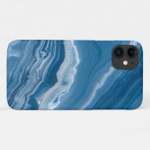 Moderne stenen stoffige blauwe marmer Case-Mate iPhone case (Achterkant (horizontaal))