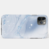 Moderne stenen stoffige blauwe marmer Case-Mate iPhone case (Achterkant (horizontaal))