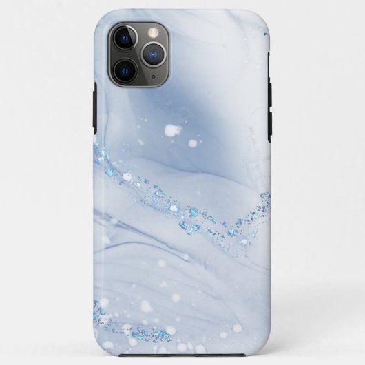 Moderne stenen stoffige blauwe marmer Case-Mate iPhone case (Achterkant)