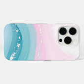 Moderne stenen stoffige blauwe marmer Case-Mate iPhone case (Achterkant (horizontaal))