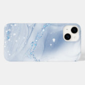 Moderne stenen stoffige blauwe marmer Case-Mate iPhone case (Achterkant (horizontaal))