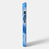 Moderne stenen stoffige blauwe marmer Case-Mate iPhone case (Achterkant / Links)