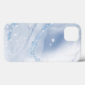 Moderne stenen stoffige blauwe marmer Case-Mate iPhone case (Achterkant (horizontaal))